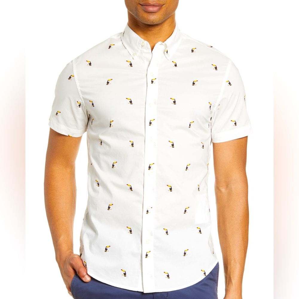 Bonobos Riviera Short Sleeved Shirt Toucan Pattern